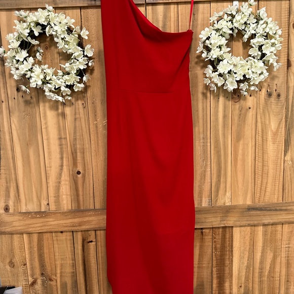 NWT Red one shoulder Alexia Admor cocktail/wedding dress. SZ 10 Never worn - Picture 3 of 6